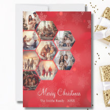 Festive Red 9 Photo Collage Modern jul