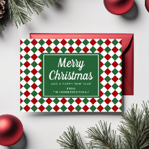 Festive Red and Grönt Check jul