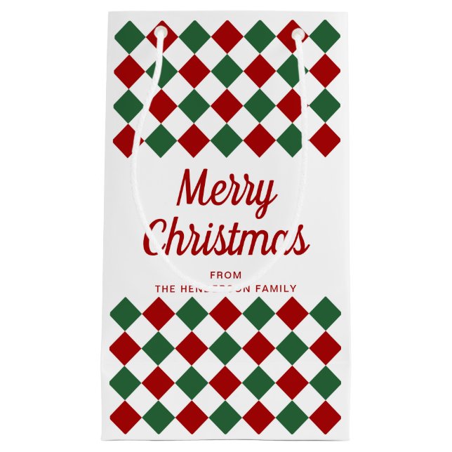 Festive Red and Grönt Checked God jul (Framsidan)