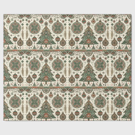 Festive Red and Grönt Folk Art jul Presentpapper