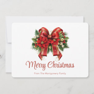 Festive Red and Guld jul Bow Julkort