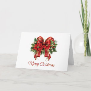 Festive Red and Guld jul Bow Kort