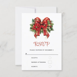 Festive Red and Guld jul Bow OSA Kort