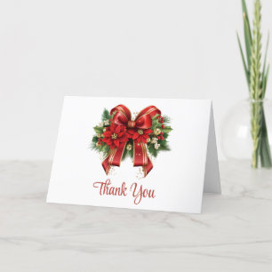 Festive Red and Guld jul Bow Tack Kort
