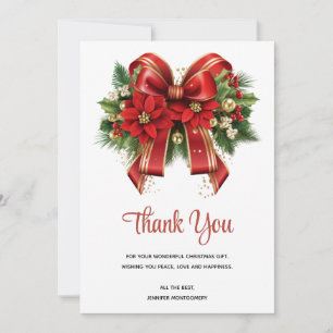 Festive Red and Guld jul Bow Tack Kort