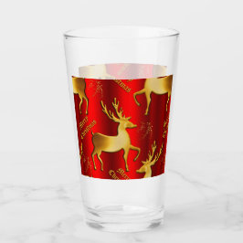 Festive Red and Guld Reindeer God jul Glaskopp