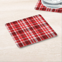 Festive Red and White Play Underlägg Papper Kvadrat