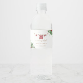 Festive Red Baby Shower Food & Drink-etikett Vattenflaskor Etikett