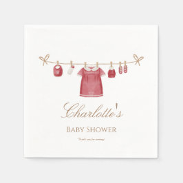 Festive Red Baby Shower-Pappersservett Pappersservett