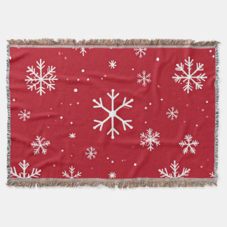Festive red background with white snowflakes filt