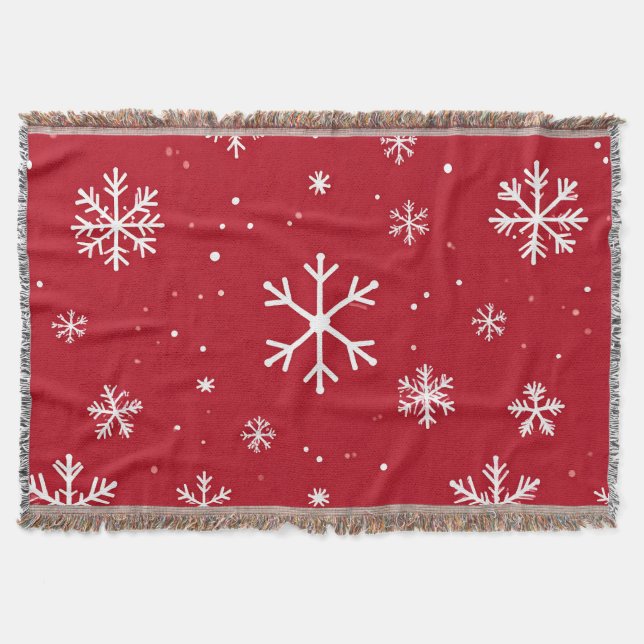 Festive red background with white snowflakes filt (Framsidan)
