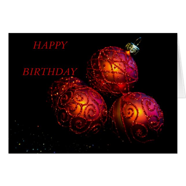 Festive Red Baubles Hälsningskort (Framsidan Horizontal)