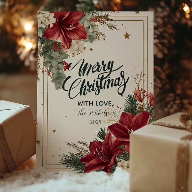 Festive Red Berries God jul Julkort (Skapare uppladdad)