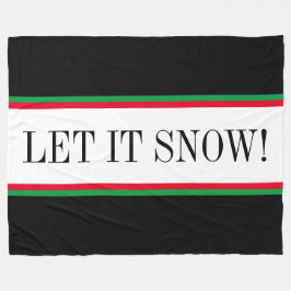 Festive Red Black Grönt White Rand LÅT DET SNÖA! Fleecefilt