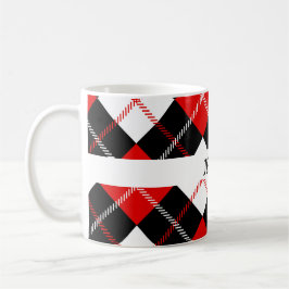 Festive Red Black White Argyle Kaffemugg