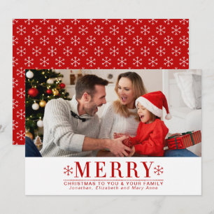Festive Red Bold Typography Photo Julkort Inbjudningar