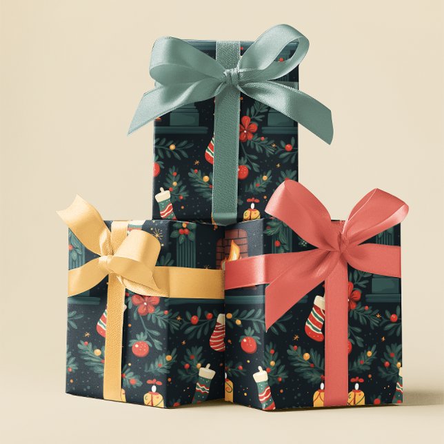 Festive Red Candy cane Gift Wrap Presentpapper (Skapare uppladdad)