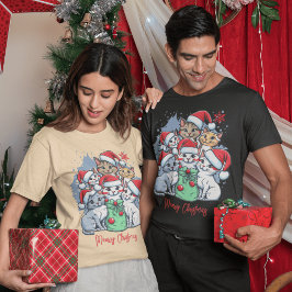 Festive Red Cat jul PurrFect-Helgdag T Shirt