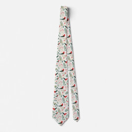 Festive Red Christmas Holly Berries Birds Slips