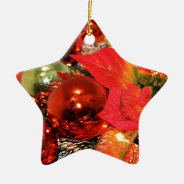 Festive Red Dekorations Julgransprydnad Keramik (Framsidan)