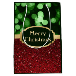 Festive Red Glitter och Grönt Bokeh jul