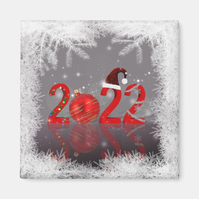 Festive Red God jul 2022 Magnet (Framsidan)