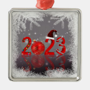 Festive Red God jul 2023 Julgransprydnad Metall