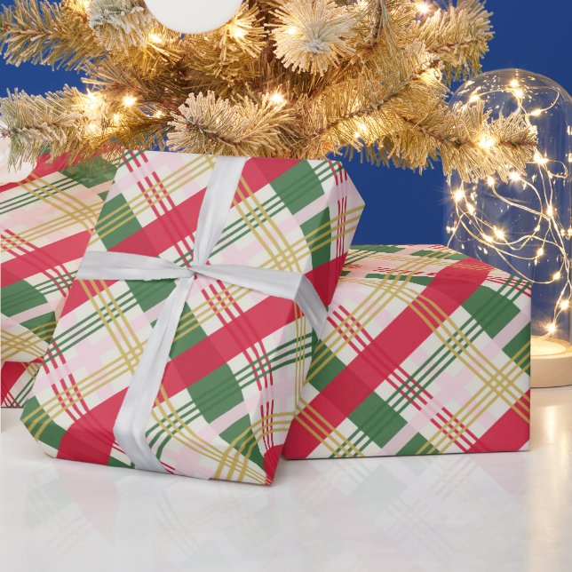 Festive Red Grönt Gult Play Helgdag jul Presentpapper (Helgdagar)