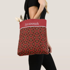 Festive Red & Grönt Helgdag Tote Bag Tygkasse