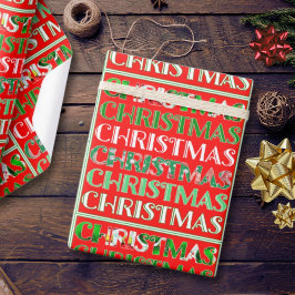 Festive Red Grönt Jul Presentpapper
