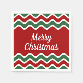 Festive Red Grönt Rand God jul Pappersservett