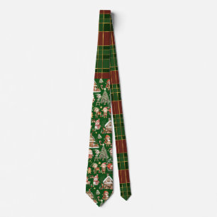 Festive Red Grönt Tartan jul Elves Santa Santa Tom Slips