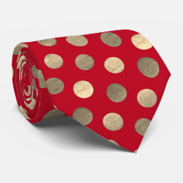 Festive Red Guld Polka dots, Personlig jul Slips