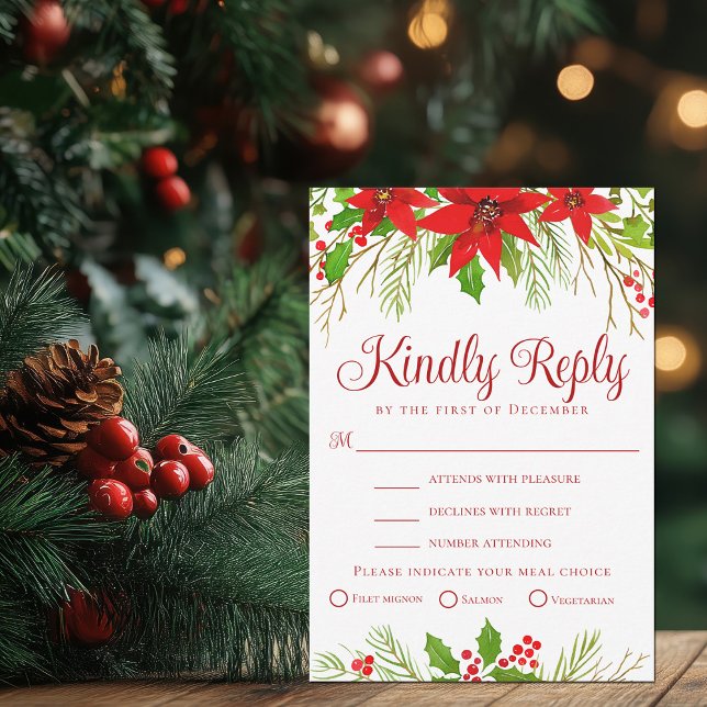 Festive Red Helgdag Bröllop Meal Choal OSA kort (Skapare uppladdad)
