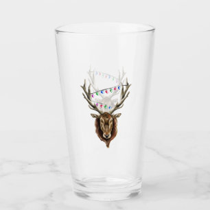 Festive Red Hjort Stag Glaskopp