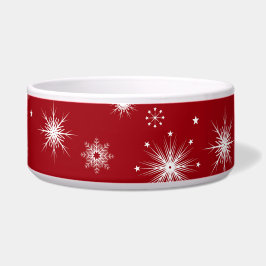 Festive Red Hund Bed med Snöflingor Hund Bed