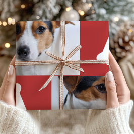 Festive Red Hund Bones Photo Collage jul Presentpapper