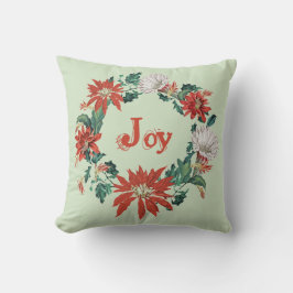 Festive Red jul Joy Blommigt Utandning på sädesvät Kudde