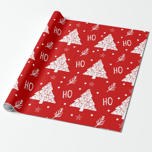Festive Red jul Presentpapper (Utrullad)