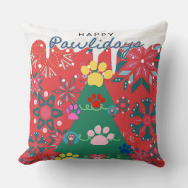 Festive Red Julgran med tassar prydnadsföremål Kudde