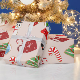 Festive Red-julkaka Illustration Mönster Presentpapper