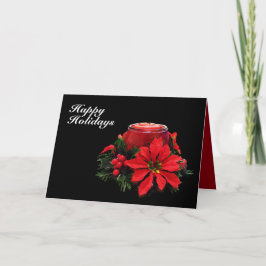 Festive Red-julljus, Holly och Poinsettia Helgkort
