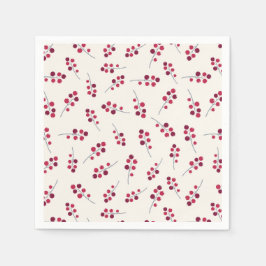 Festive Red Pip Berries Helgdag Pappersservett