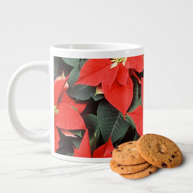 Festive Red Poinsettia Jumbo Mugg (Skapare uppladdad)