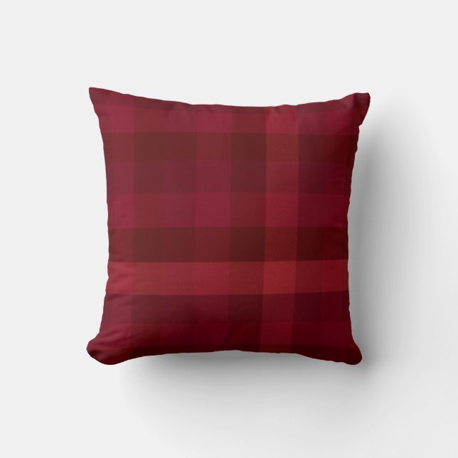 Festive Red Pput Check Mönster Rustic Farmhouse Kudde (Framsida)