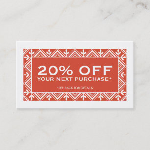 Festive Red Rabcount-kupong Rabattkort