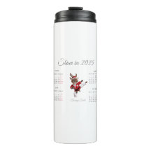 Festive Red Reindeer 2025 Anpassningsbar Calendar