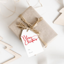 Festive Red Script-God jul till och från Presentetikett