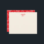 Festive Red Simple Bow Personal Stationery Anteckningskort<br><div class="desc">En mönster av enkla och söta handdragna bogar i festive cherry red ge,  detta platta personliga skrivbord föreställer sig ett omsorgsfullt och givande luft,  perfekt för korrespondens på vintern helgdag och tackkort efter jul eller som en gåva från värdinna.</div>
