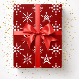 Festive Red Snöflingor jul Presentpapper